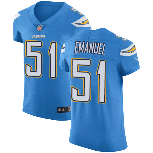 Nike Chargers #51 Kyle Emanuel Electric Blue Alternate Men's Stitched NFL Vapor Untouchable Elite Jersey